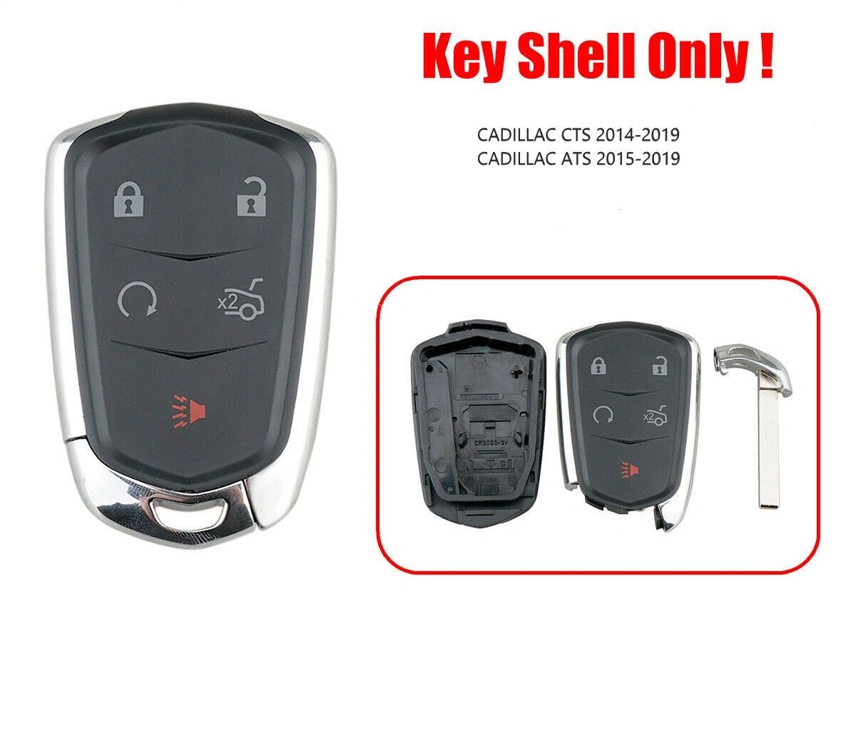 CADILLAC CTS 2014-2019 WITH LOGO REPLACEMENT KEY FOB SHELL ONLY